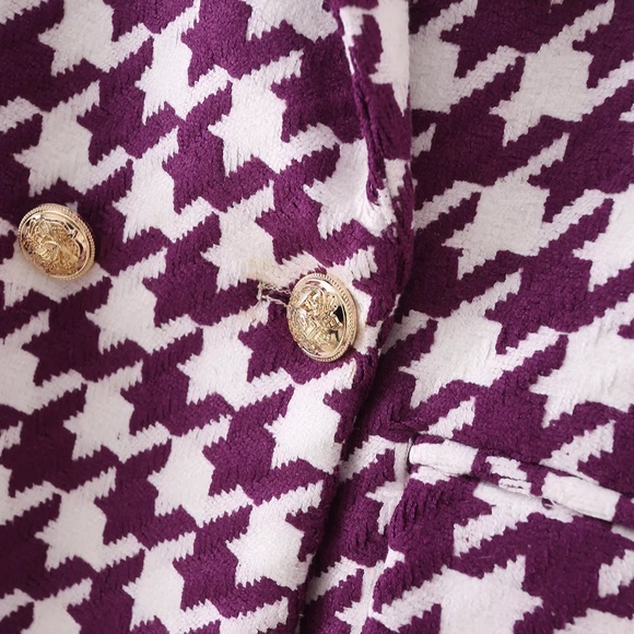 Houndstooth blazer in Purple - Picture 4 of 7
